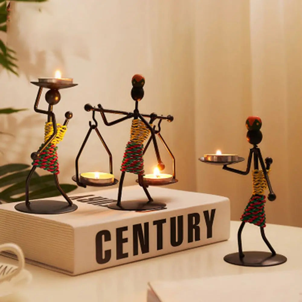 LAQTA Nordic metal candlestick with sleek modern design, featuring a tall, cylindrical shape and metallic finish.