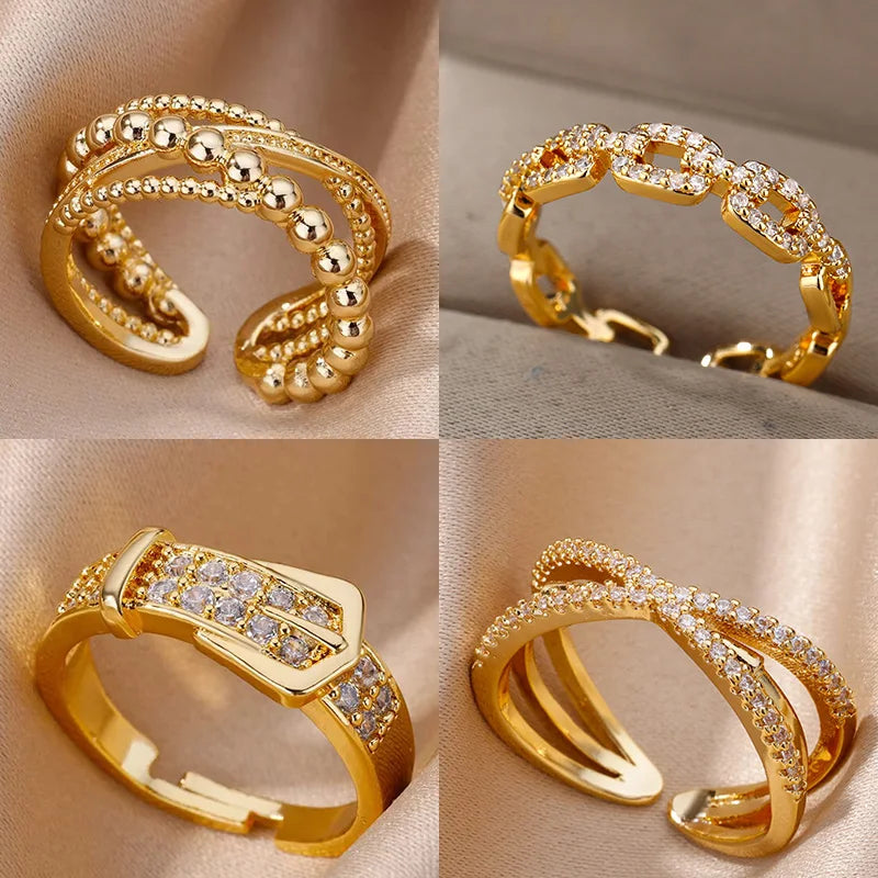Elegant women's rings by LAQTA featuring intricate designs and polished silver finishes, perfect for stylish accessories.