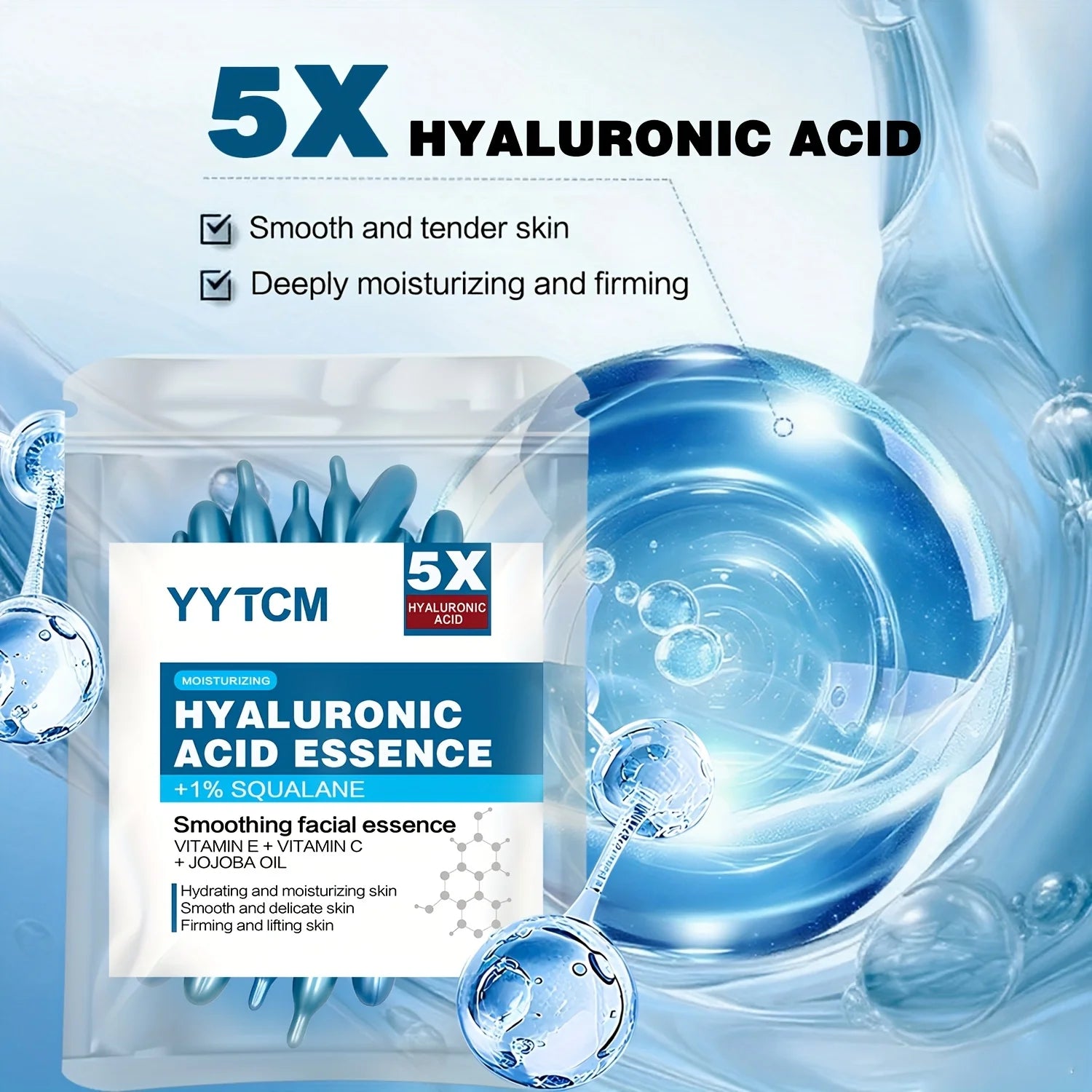 LAQTA Hyaluronic Acid Deep Moisturizing Capsule bottle with several capsules displayed on a white background.