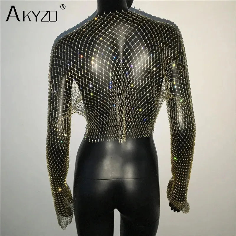 Autumn women's sexy see-through dress by LAQTA, featuring sheer fabric and stylish design for fashionable fall wear.