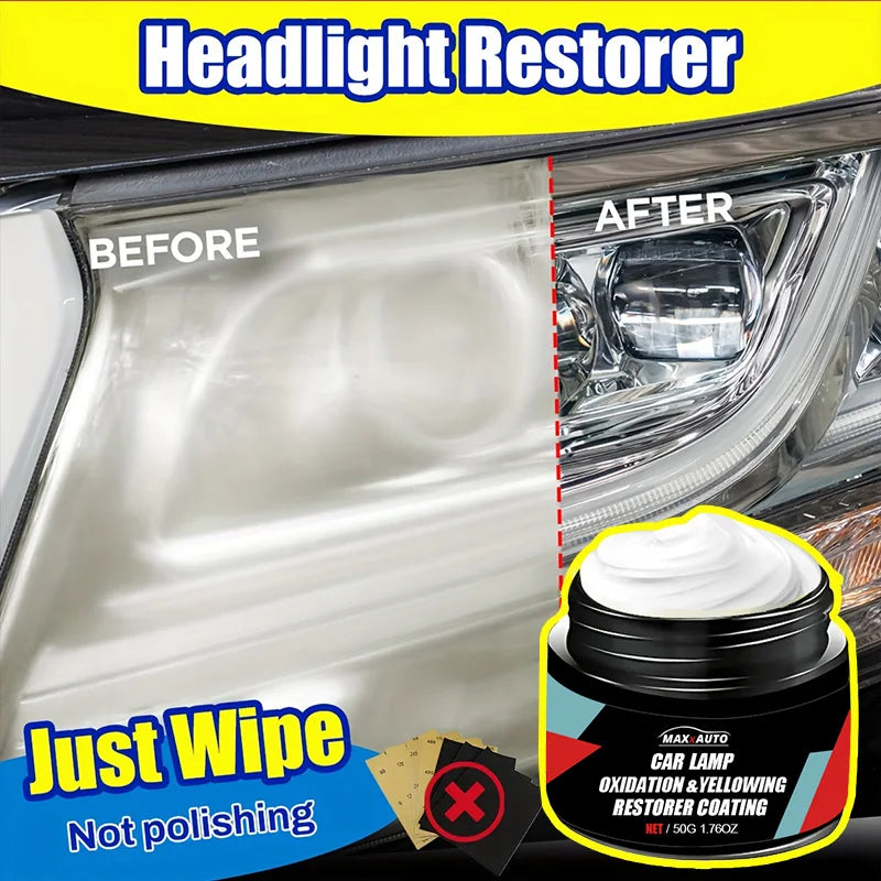 LAQTA Car Headlight Restoration Polishing Kit with polishing pads and solution for restoring cloudy or yellowed headlights.