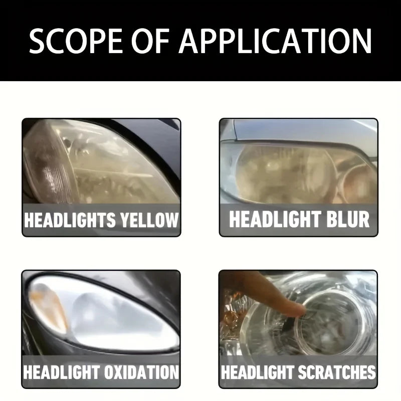 LAQTA Car Headlight Restoration Polishing Kit with polishing pads and solution for restoring clarity to cloudy headlights.
