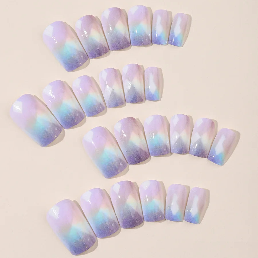 Short square fake nails by LAQTA, showcasing a set of elegant, natural-looking acrylic nail tips with a smooth finish.