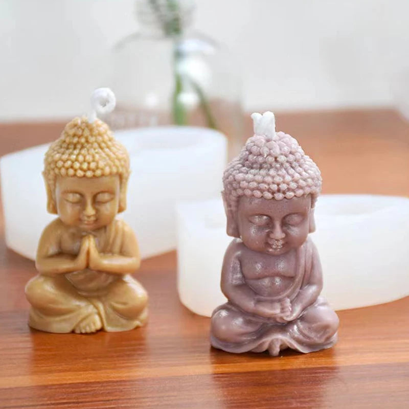 LAQTA Little Buddha Candle silicone mold showing detailed Buddha figure for candle making and crafting projects.