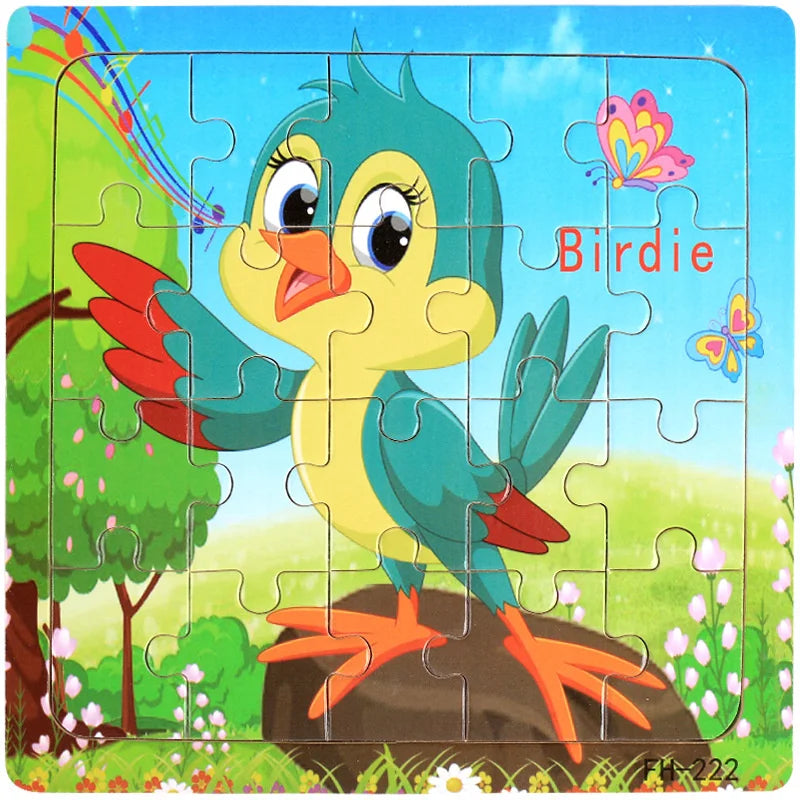 LAQTA Montessori 3D puzzle featuring colorful, interlocking wooden pieces designed for educational play and fine motor skills development.
