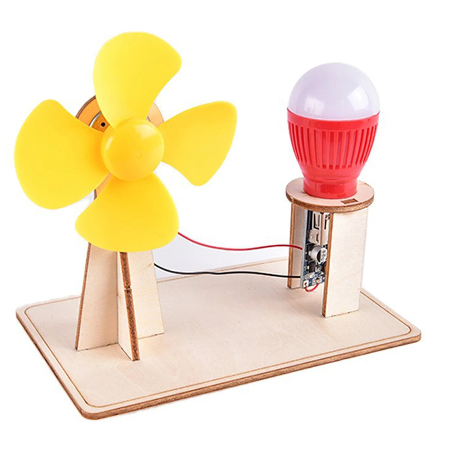LAQTA wooden wind generator model with detailed blades and base, showcasing craftsmanship and realistic miniature design.