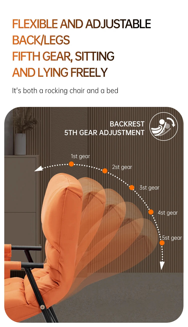 LAQTA Smart Leisure rocking massage chair with plush cushioning and sleek design, perfect for relaxation and comfort.