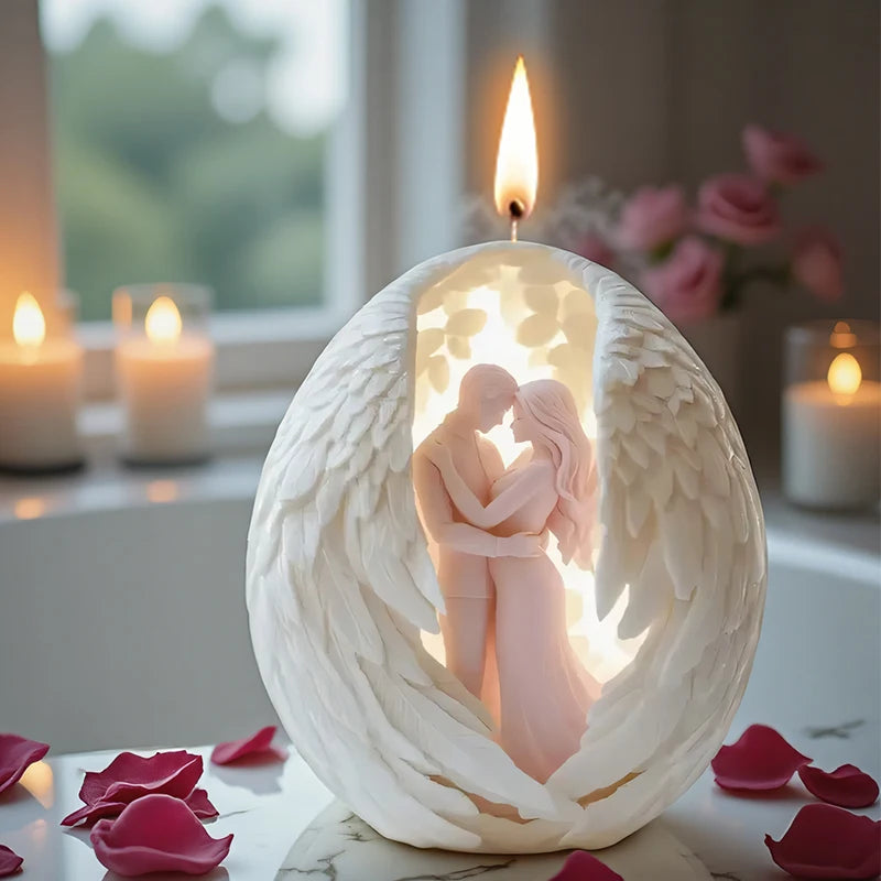 LAQTA Angel Candle Mold showing a detailed angel shape in silicone for homemade candle crafting.