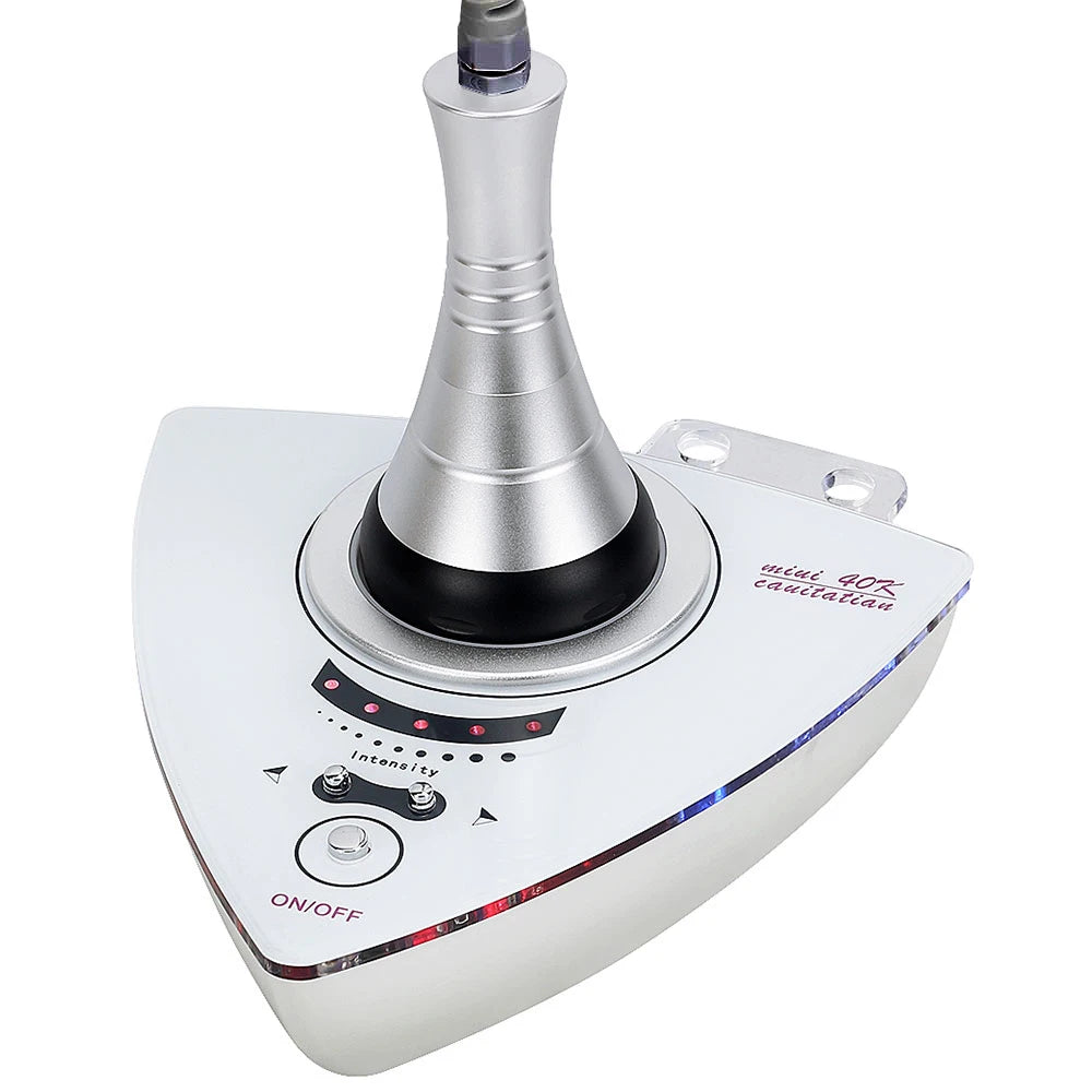 LAQTA ultrasonic 40KHz cavitation machine with control panel and treatment head for body slimming and fat reduction.