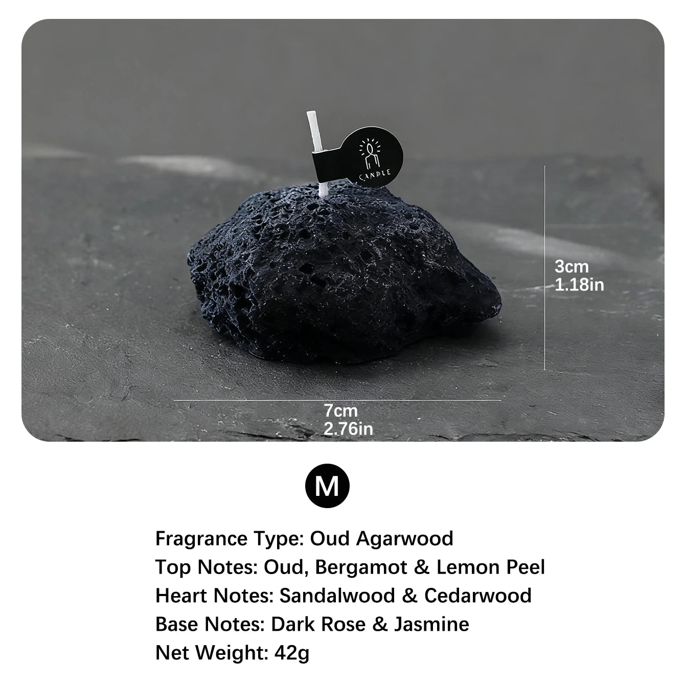 LAQTA Meteorite Scented Candle with sleek black wax and modern design, perfect for ambient home decor and relaxing atmosphere.