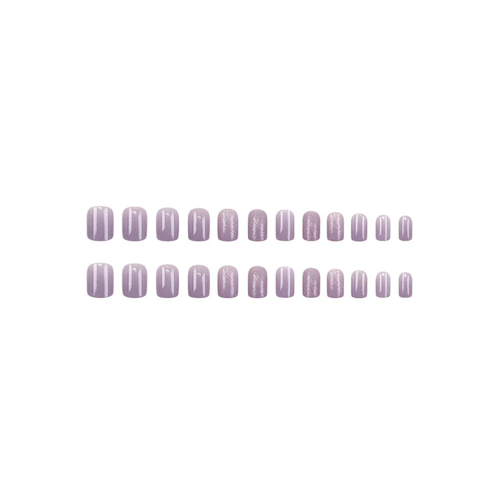 LAQTA short square fake nails in neutral beige with subtle design, perfect for elegant nail art and everyday wear