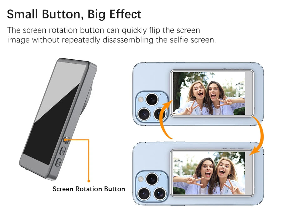 LAQTA Vlog Selfie Monitor Screen showing a compact, high-resolution display for vlogging and content creation.
