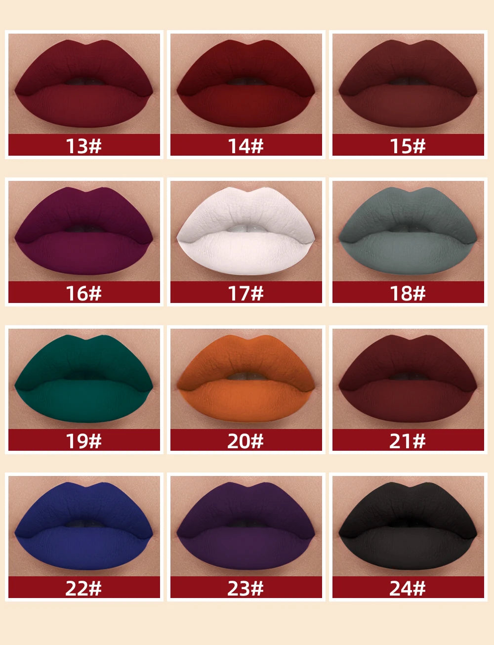 LAQTA matte liquid lipstick in a sleek tube, showcasing smooth, rich, and vibrant lipstick color with a matte finish.
