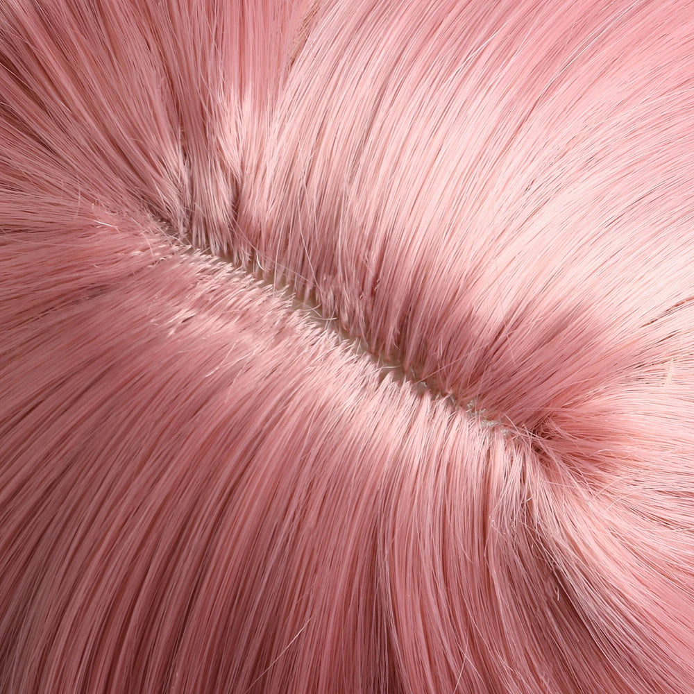 Long straight synthetic wig by LAQTA with smooth, sleek hair flowing down, showcasing a natural and shiny appearance.