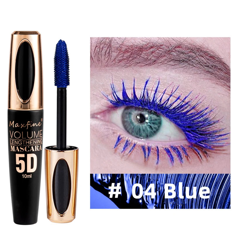 LAQTA 5D Silk Mascara with Big Eyes showcasing volumized, long lashes in a sleek black tube.