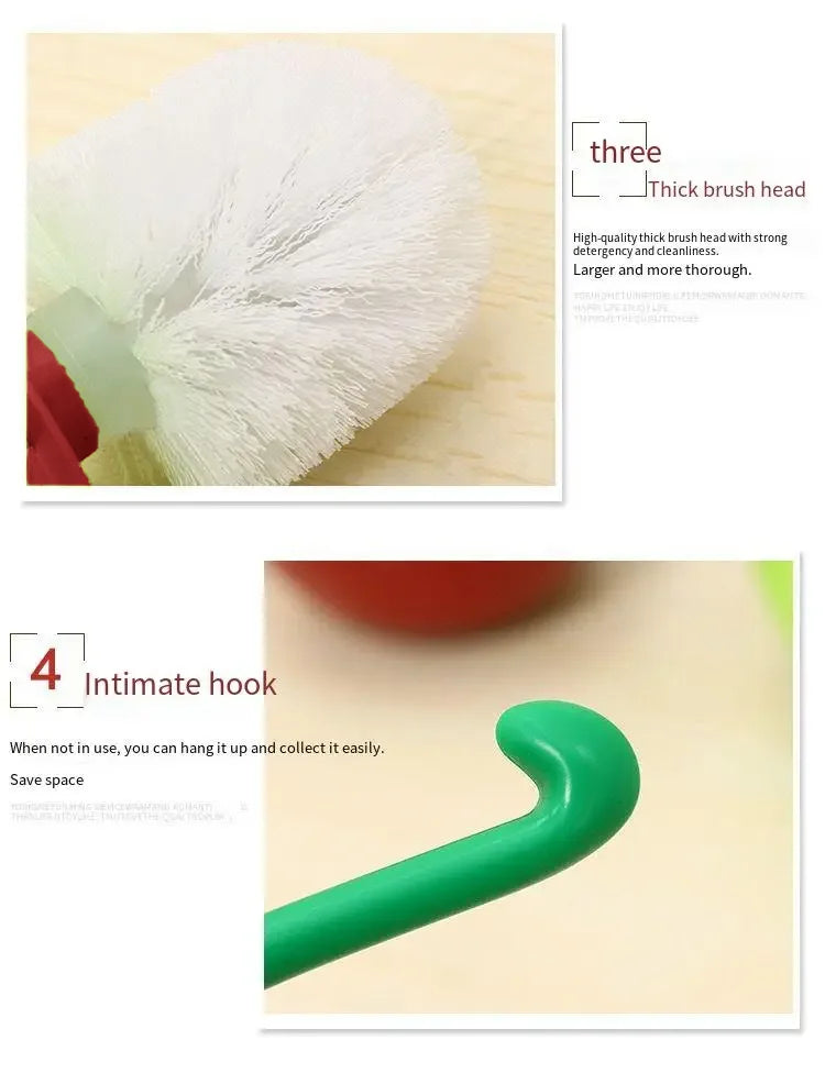 Red LAQTA toilet brush with a sturdy handle and bristles, designed for cleaning toilets effectively.
