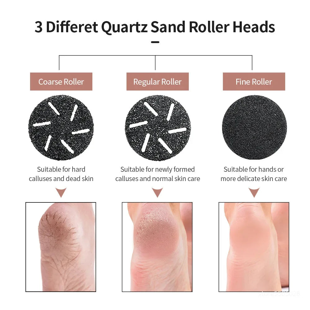 Electric foot file pedicure machine by LAQTA with a sleek design and grinding head for removing dead skin from feet
