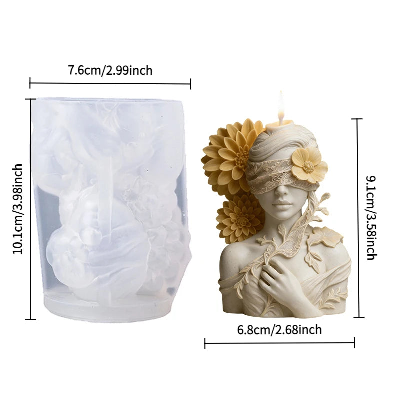 LAQTA Flora Art Candle Mold showing detailed floral-shaped silicone mold for creating decorative candles