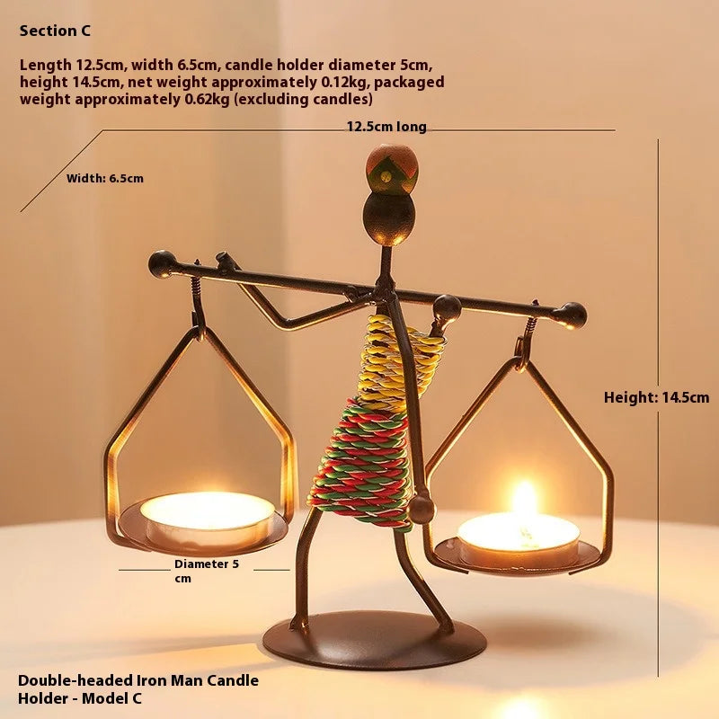 Light luxury candle holder by LAQTA, elegant table decoration with intricate design and a candle placed inside.