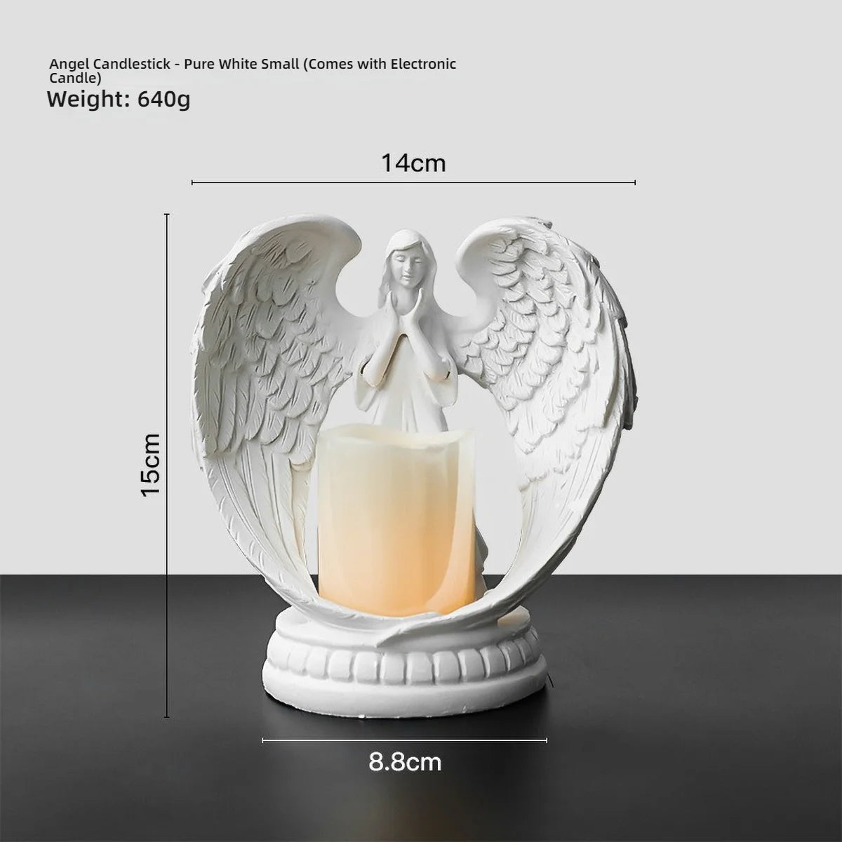 White Angel Candle Holder by LAQTA featuring a detailed angel design with a hollow center for candles.
