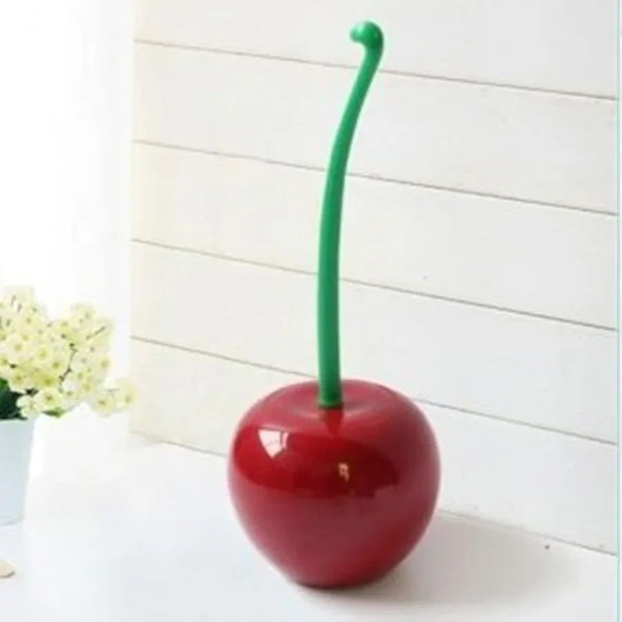 Red toilet brush from LAQTA with a sturdy handle and round brush head for cleaning toilets effectively.