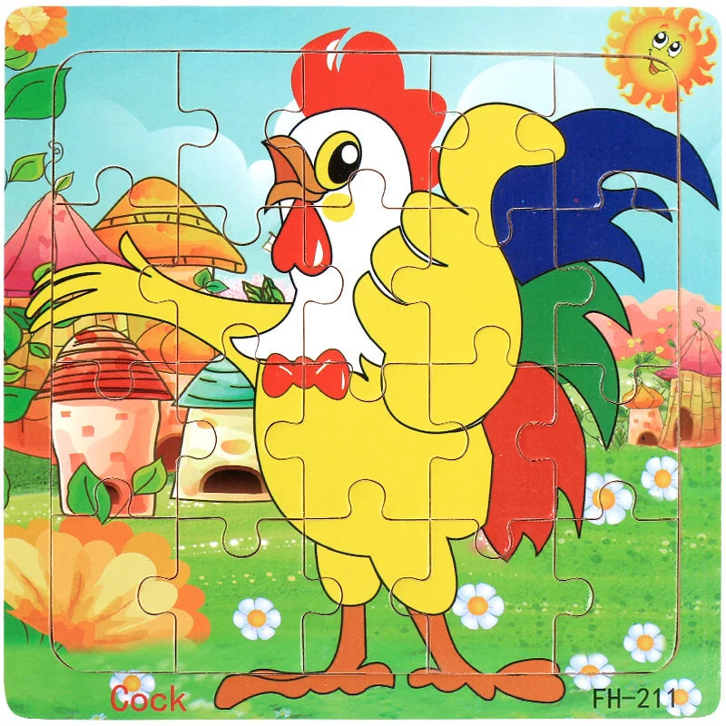 LAQTA Montessori 3D Puzzle featuring colorful, educational wooden pieces designed for hands-on learning and cognitive development.