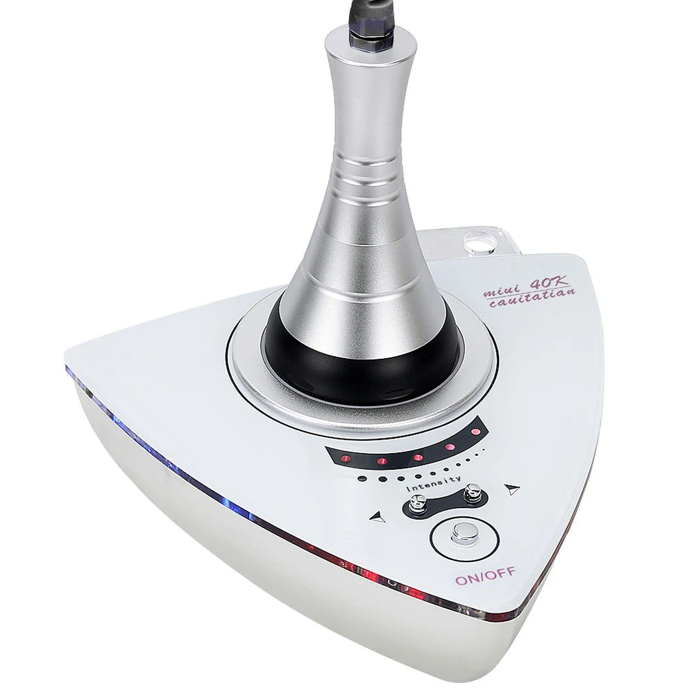 LAQTA Ultrasonic 40KHz Cavitation Machine showing control panel and treatment head for body slimming and fat reduction.