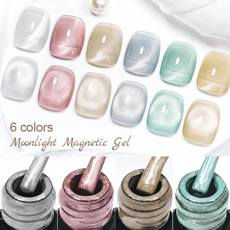 LAQTA 7ml Cat Magnetic Gel Nail polish in a sleek black shade with magnetic effects, perfect for stylish cat-eye nail designs.