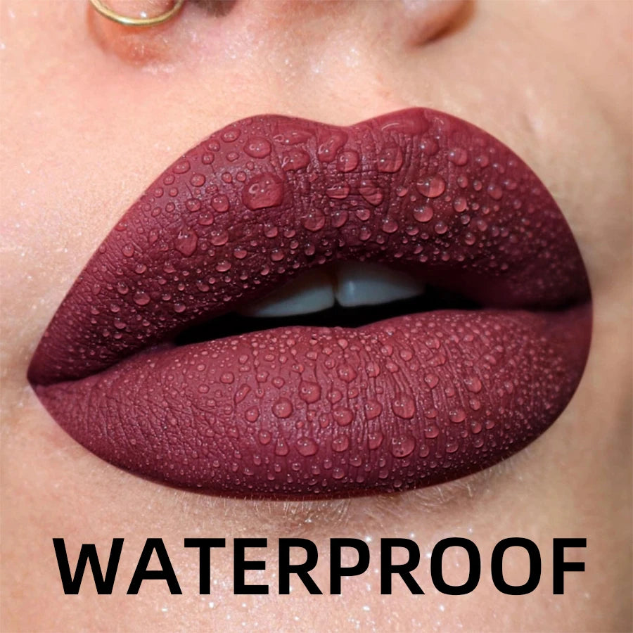 LAQTA Matte Velvet Lip Gloss tube showing smooth, rich color with a matte finish in a sleek packaging.