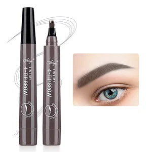 LAQTA four-pronged eyebrow pencil with dual tips for natural, precise eyebrow shaping and filling.
