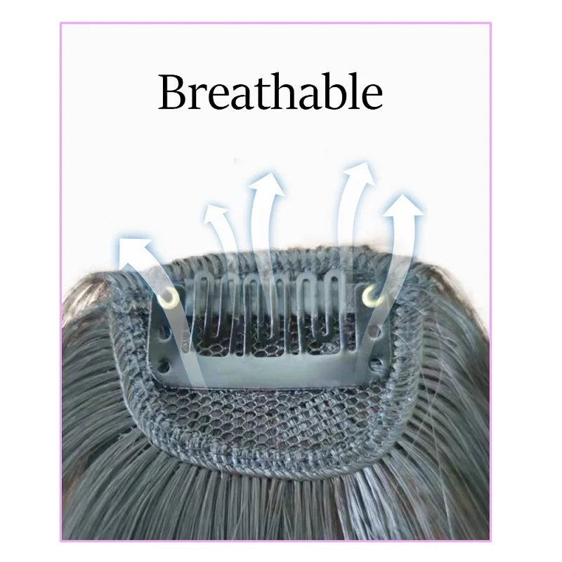LAQTA synthetic invisible hair bangs, natural-looking hairpiece designed to blend seamlessly with your hair.