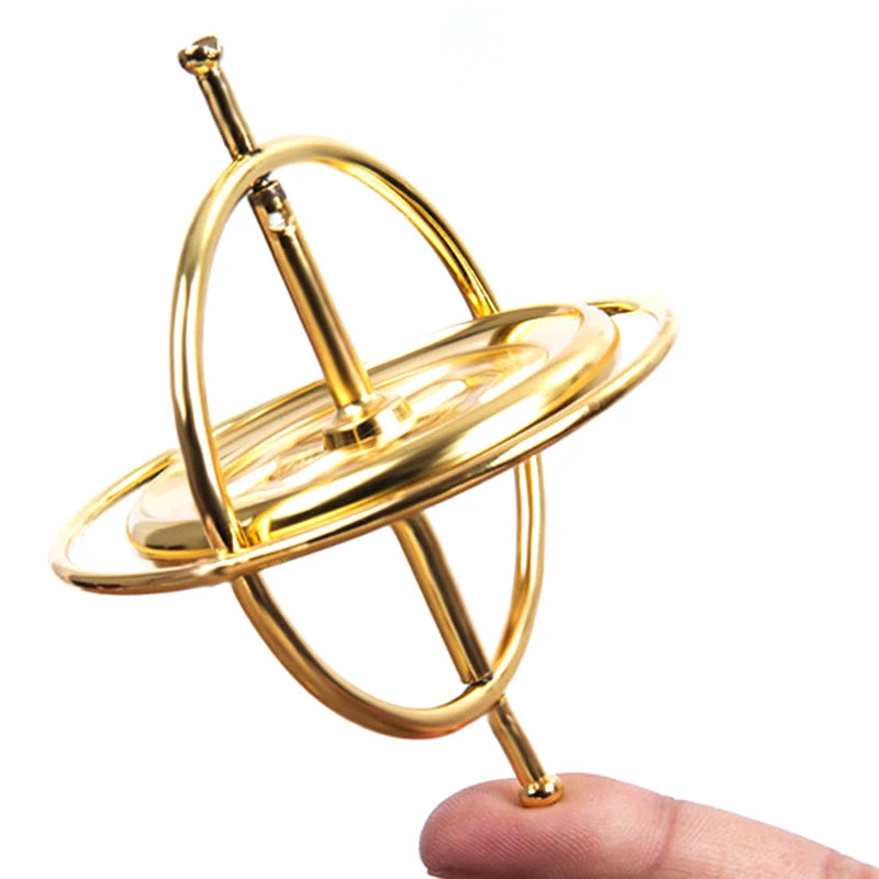 LAQTA Metal Anti-Gravity Spinning toy showing a sleek metallic design and spinning motion against a neutral background.
