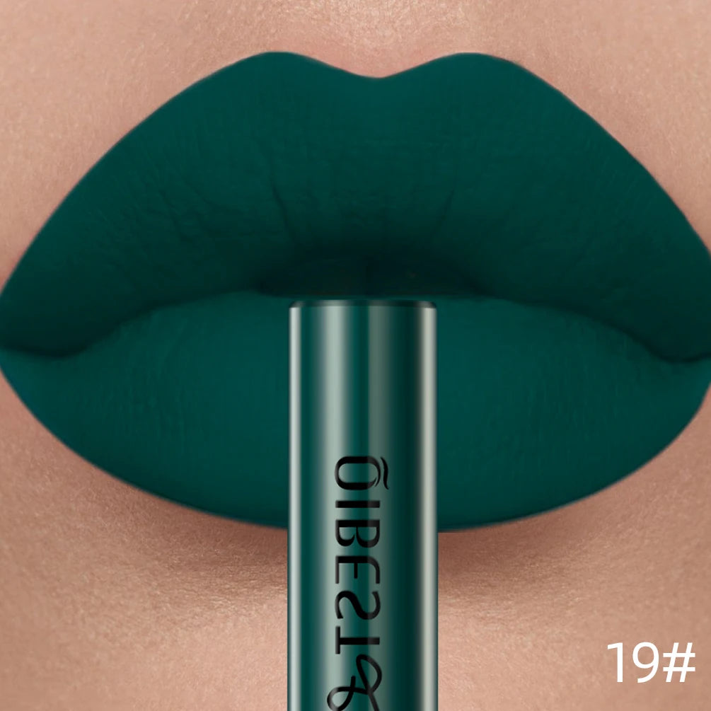 LAQTA matte liquid lipstick in a sleek tube, showcasing smooth, rich color perfect for bold, long-lasting lip looks.