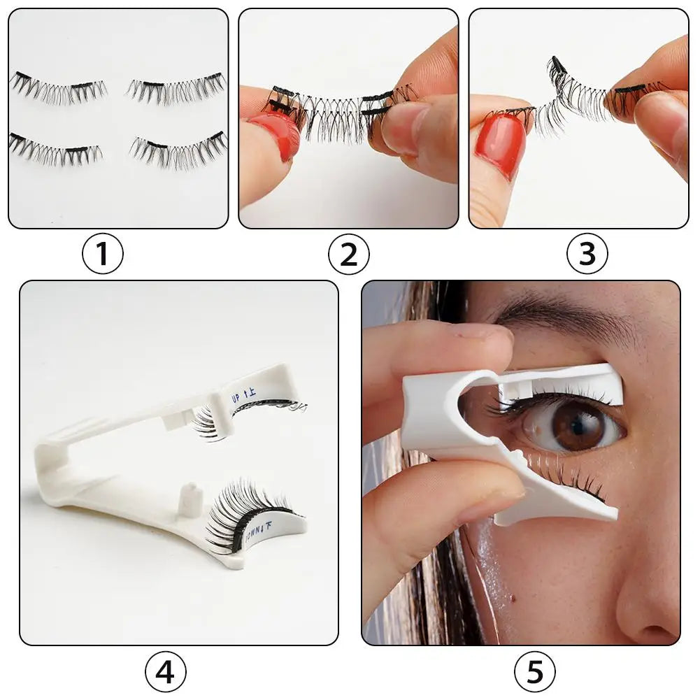 Natural Magnetic 3D Eyelashes by LAQTA, showcasing full, voluminous false eyelashes with magnetic strips for easy application.