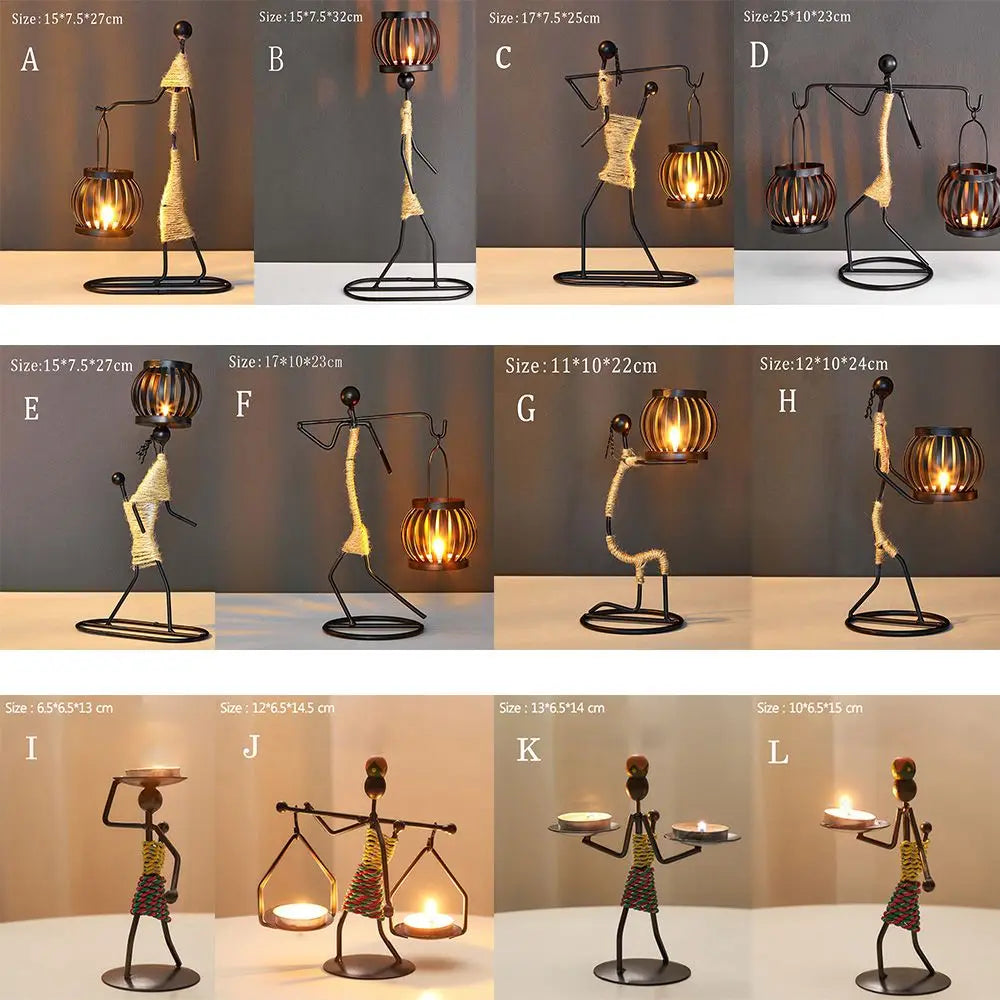 Elegant Nordic metal candlestick with a sleek, modern design suitable for minimalist home decor.
