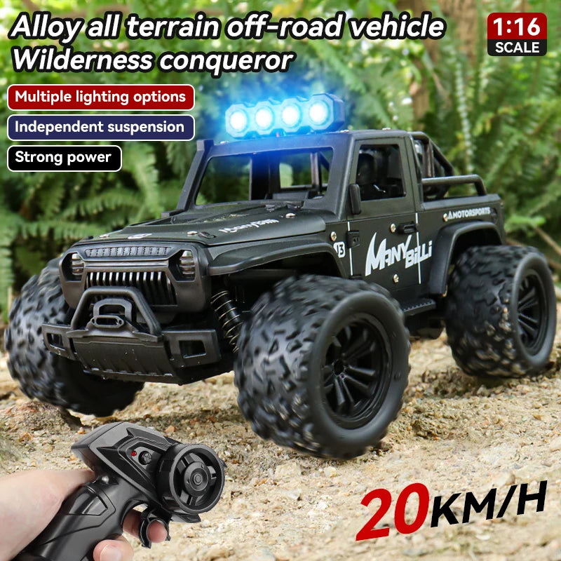 LAQTA 2.4GHz Remote Control Jeep shown with detailed exterior and rugged design, suitable for outdoor play and off-road adventures.