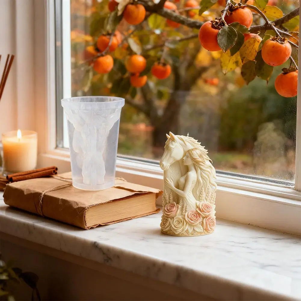 LAQTA Dreamy Horse Head Candle Mold showing detailed horse head design for crafting candles and decorative projects.