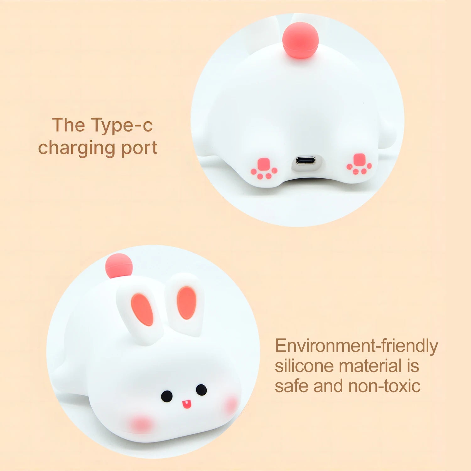 LAQTA Cute LED Night Light Panda illuminated with soft glow, featuring a adorable panda design for children's bedroom decor.