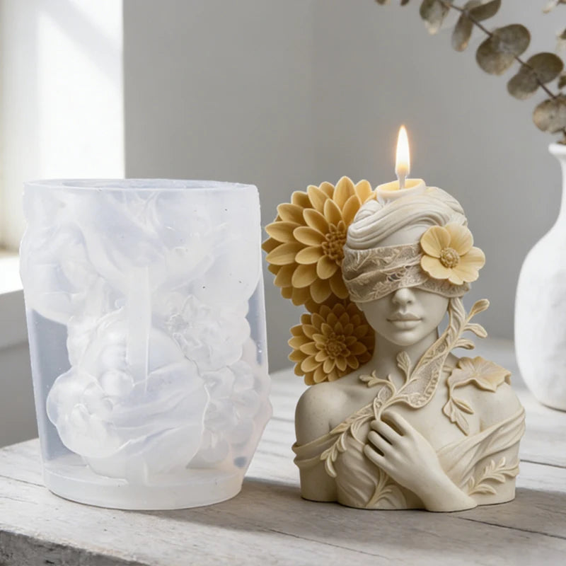 LAQTA Flora Art Candle Mold featuring intricate flower-shaped design for creative candle making.