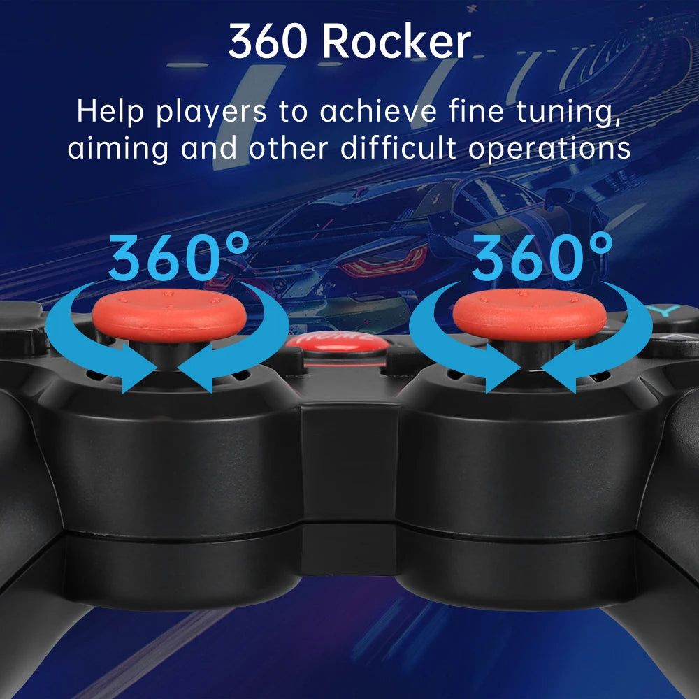 LAQTA Terios T3 X3 wireless joystick with ergonomic design and multiple control buttons for gaming.