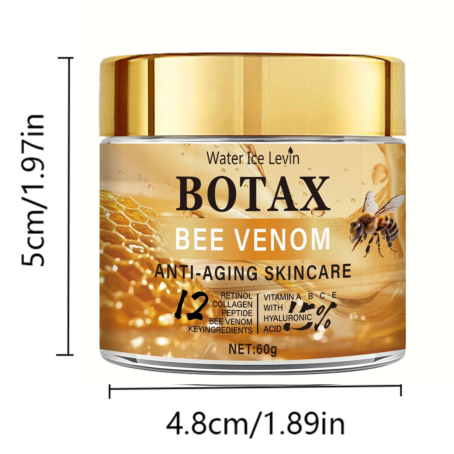 LAQTA Botax Bee Venom Cream jar with a white lid and label, showcasing the skincare product designed for facial rejuvenation.
