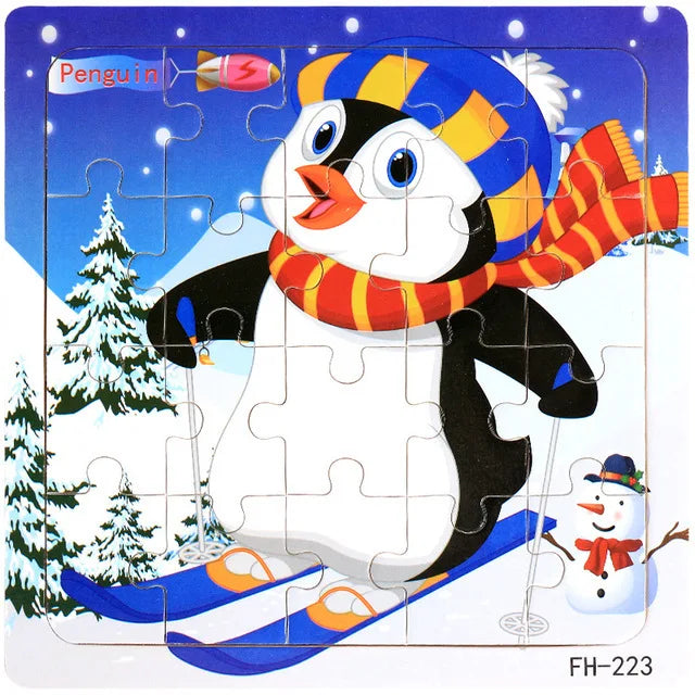 LAQTA Montessori 3D puzzle featuring colorful, interlocking wooden pieces for educational and hands-on learning.