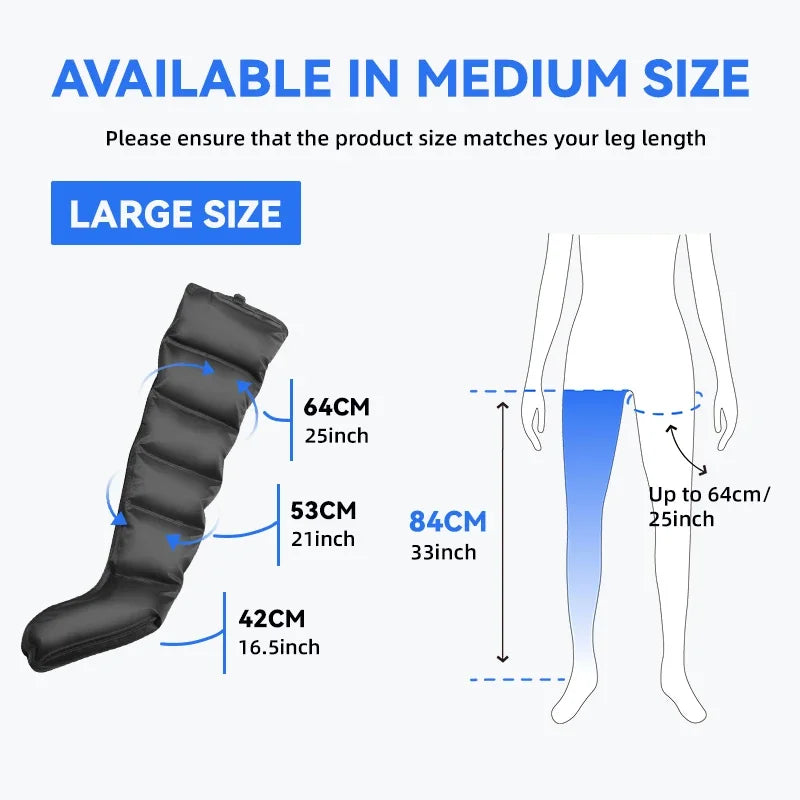 Electric pneumatic leg massager by LAQTA with adjustable straps and multiple massage modes for soothing relief.