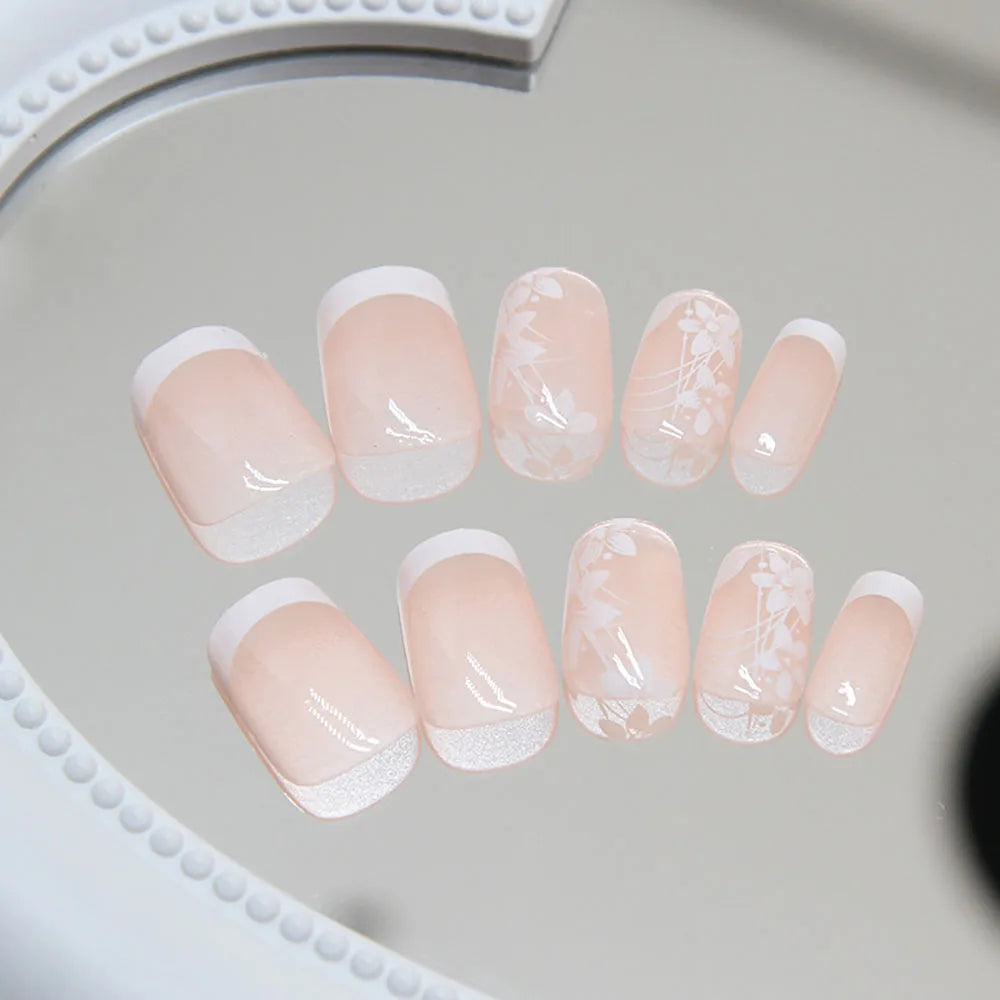 Set of 24 short, square-shaped acrylic nails from LAQTA, perfect for stylish and easy-to-apply nail extensions.