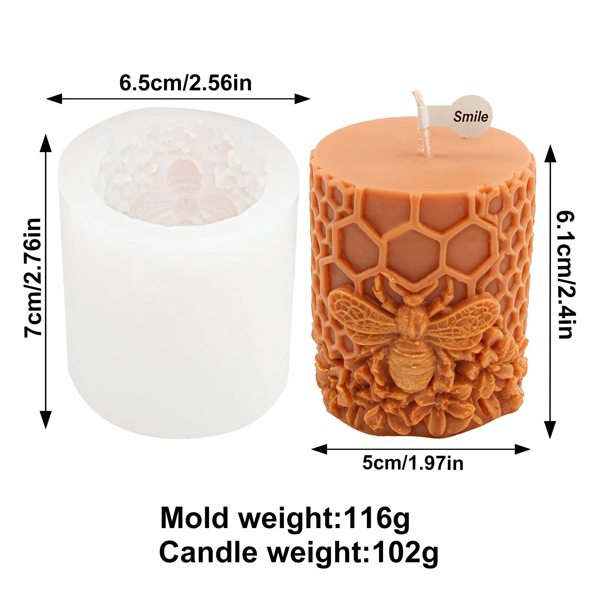 LAQTA 3D honeycomb silicone mold showing textured honeycomb pattern for baking or crafting projects