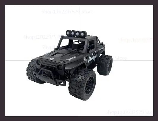 LAQTA 2.4GHz Remote Control Jeep toy with detailed exterior, large wheels, and realistic design for outdoor play.