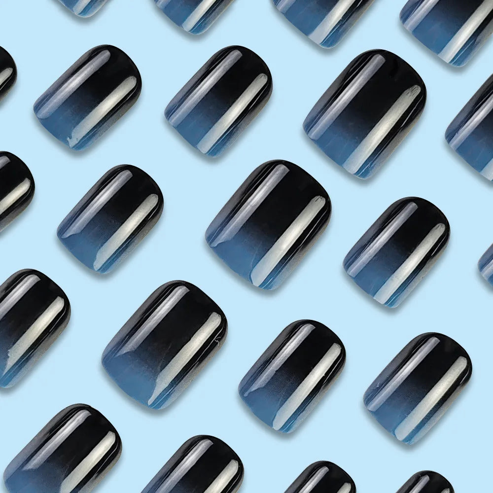 Short square fake nails by LAQTA featuring a stylish design, perfect for easy, natural-looking manicures.
