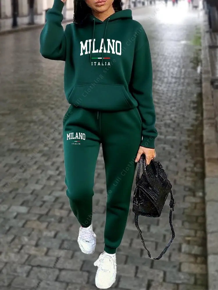 LAQTA MILANO pants set featuring stylish coordinated top and pants in a modern design, perfect for casual or trendy outfits.