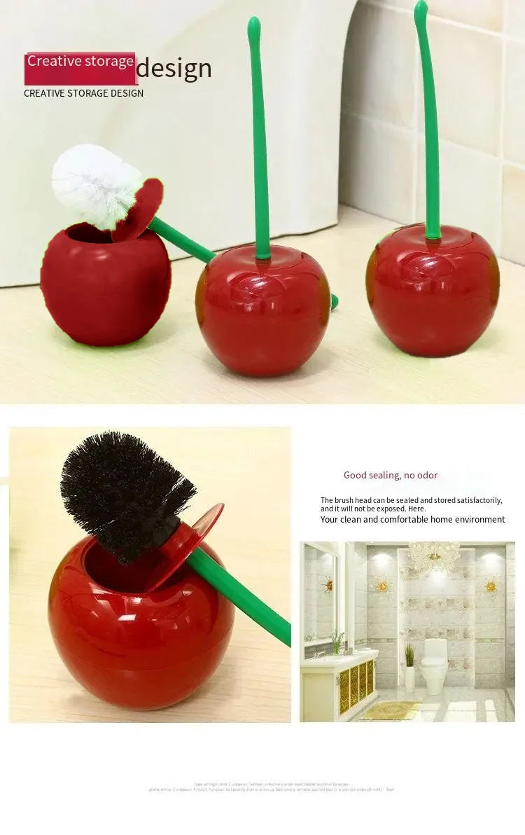 LAQTA red toilet brush with long handle and sturdy bristles, designed for effective cleaning of toilets.