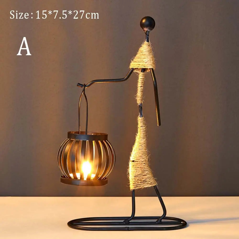 Nordic metal candlestick by LAQTA with a sleek, minimalist design, featuring a tall, cylindrical shape and a sturdy base.